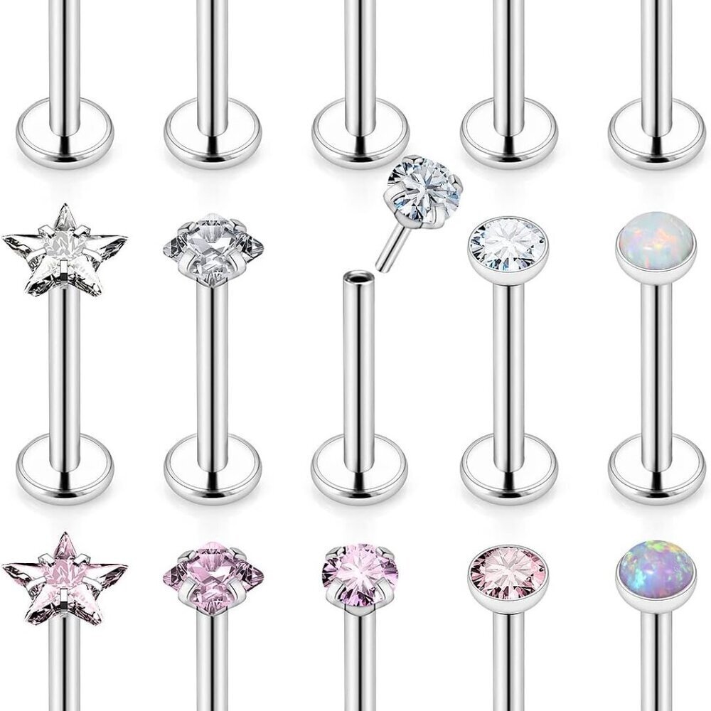 Labret Jewelry 316L Stainless Steel 16G 18G 20G Multiple Styles Unisex